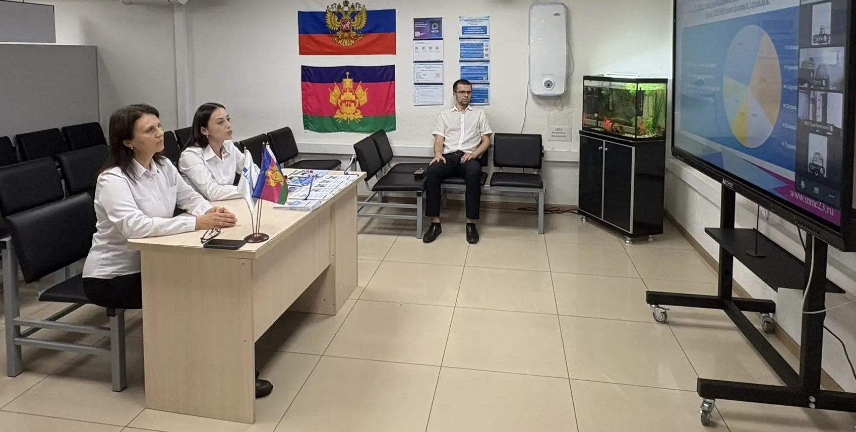 Видеоконференция ГКУ КК «Многофункциональный миграционный центр» с администрацией муниципального образования Краснодарского края Туапсинский район.